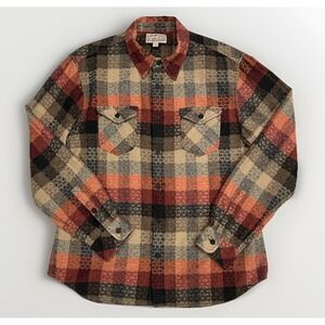 Overland Independence Jacquard Heavy Cotton Plaid Long Sleeve Shirt Hiking LARGE